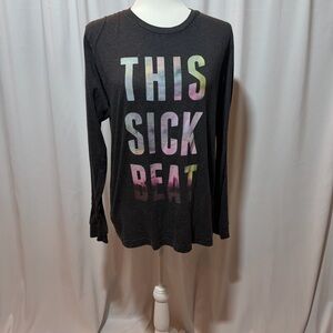 Graphic Long Sleeve Top - Black